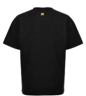 Palm Angels Black Burning Monogram T-shirt