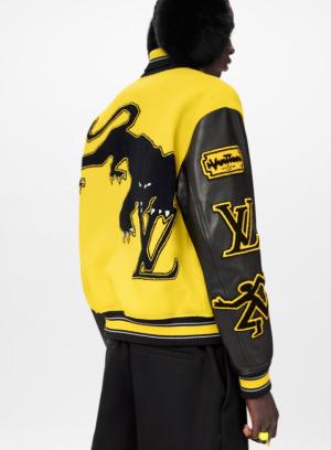 Leather Embroidered Varsity