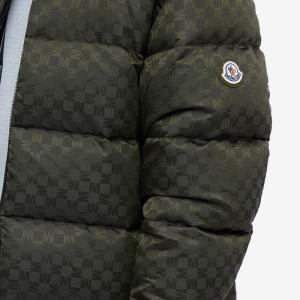 Moncler Men's Nijma Mongrammed Down Jacket in Green