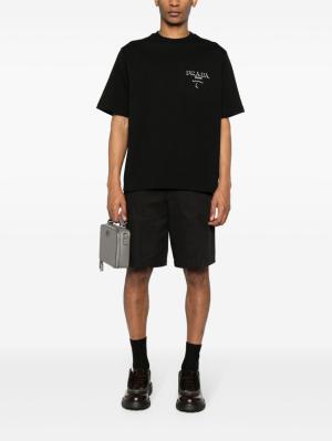 Prada Jersey Logo T-Shirt Black Cotton 