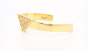 Alphabet P Gold Open Bracelet