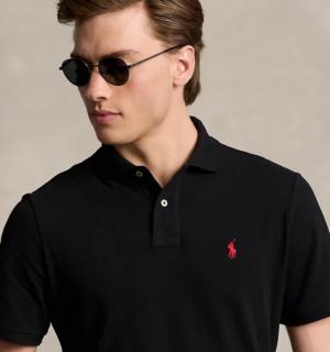 Polo Ralph Lauren Men black  Custom  Fit Mesh Polo