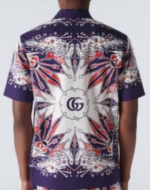 Double G Bandana Print cotton shirt 