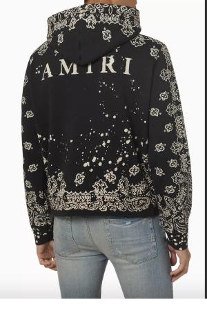 AMIRI Bandana Bleach Hoodie in Cotton Fleece