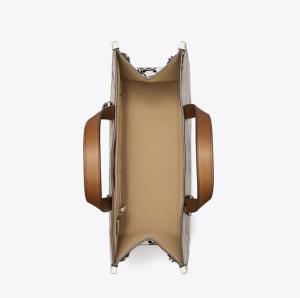 TORY BURCH T MONOGRAM LEATHER HIGH FREQUENCY TOTE BAG