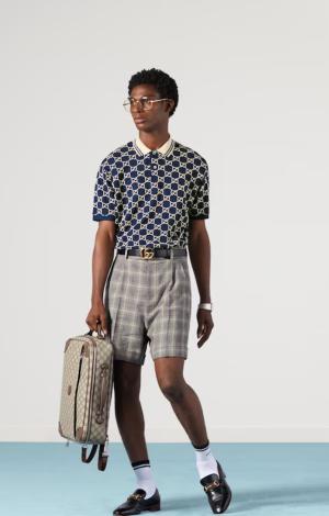  Gucci GG jacquard cotton polo shirt
