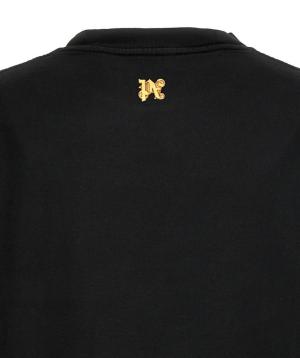 Palm Angels Black Burning Monogram T-shirt