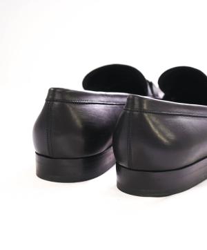 SALVATORE FERRAGAMO - Black On Black Gancini Leather Loafer