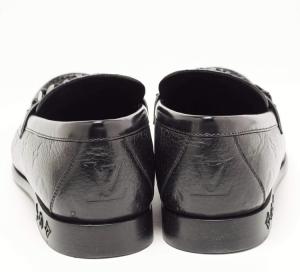 Louis Vuitton Black Leather Slip On Loafers 