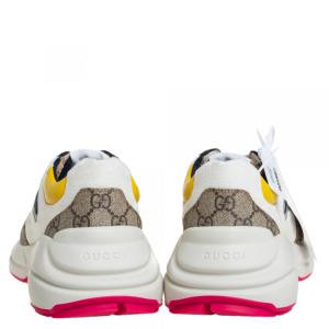 Gucci Rhyton Sneakers in Multicolor Leather and Canvas Python print