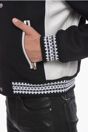 AMIRI VARSITY ALWAYS ON POINT JACKET WITH REMOVABLE FURRED COLLAR