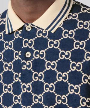  Gucci GG jacquard cotton polo shirt
