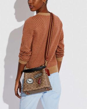 Coach Willow Bucket Bag In Signature Canvas With Patches