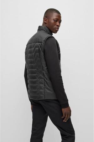 BOSS Mens V Sarek Capsule-artwork down gilet with water-repellent finish