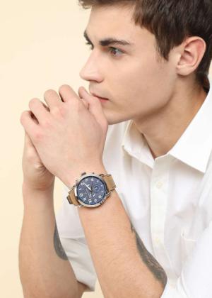 Tommy Hilfiger Quartz Multifunction Blue Dial Leather Strap Watch for Men