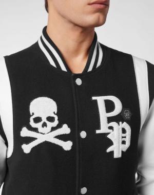 PHILIPPPLEIN COLLEGE JACKET DEER LEATHER SLEEVES PATCHES