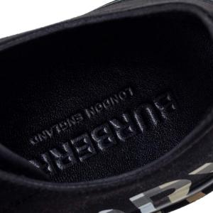 Burberry Black Canvas and Leather Larkhall Logo Low-Top Sneakers