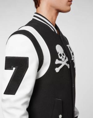 PHILIPPPLEIN COLLEGE JACKET DEER LEATHER SLEEVES PATCHES